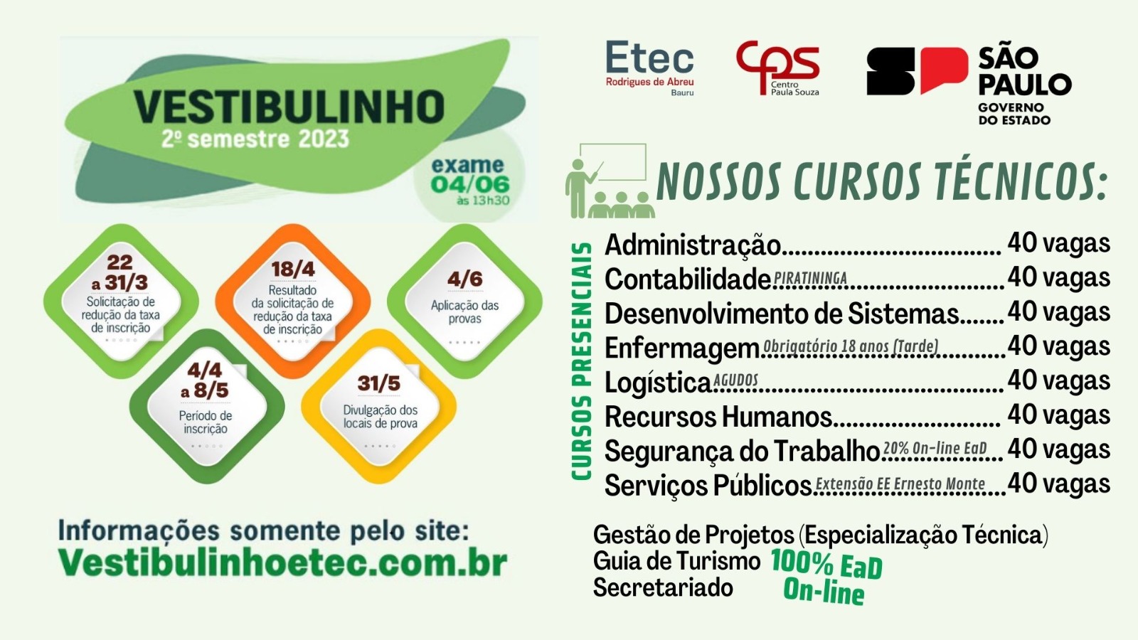 ETEC abre inscrições para o Vestibulinho 2019 - Sindicato dos Empregados no  Comércio